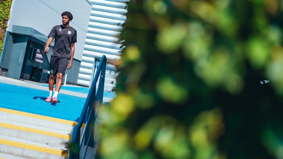 READY TO TRAIN : Emilio Lawrence heads out to the CFA pitches.