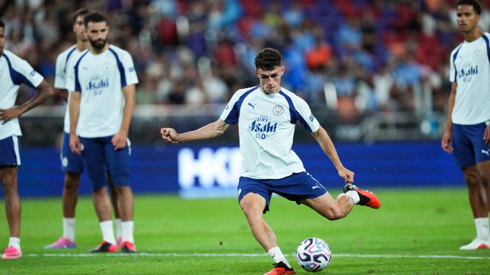 TAKING AIM: Phil Foden ready to shoot