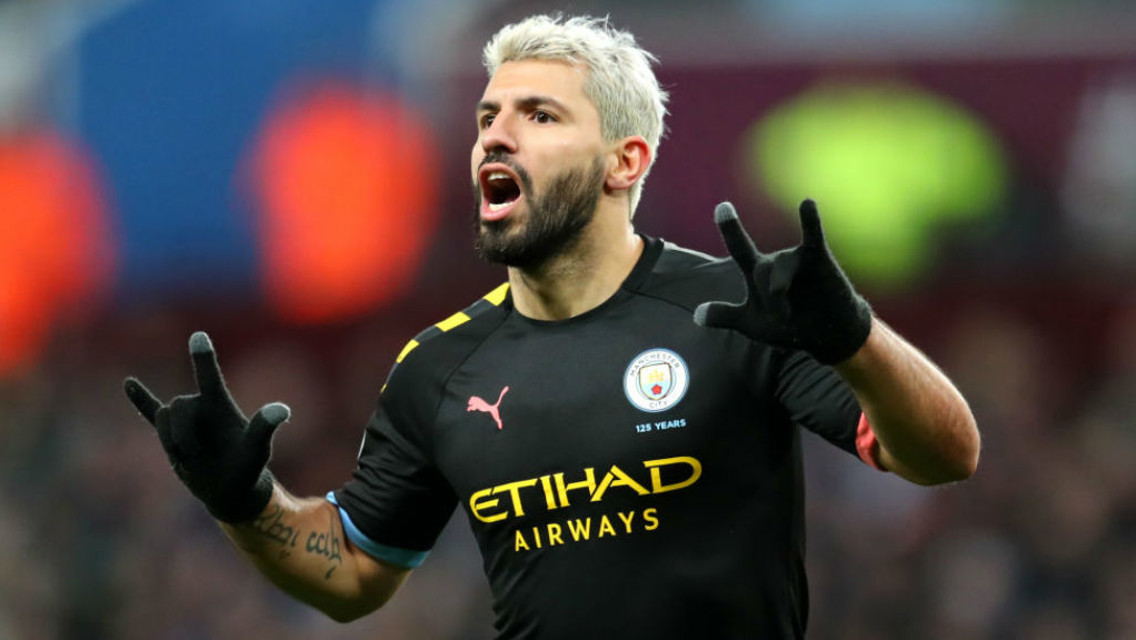RECORD BREAKER: Sergio Aguero celebrates after becoming the Premier League's all-time leading overseas scorer