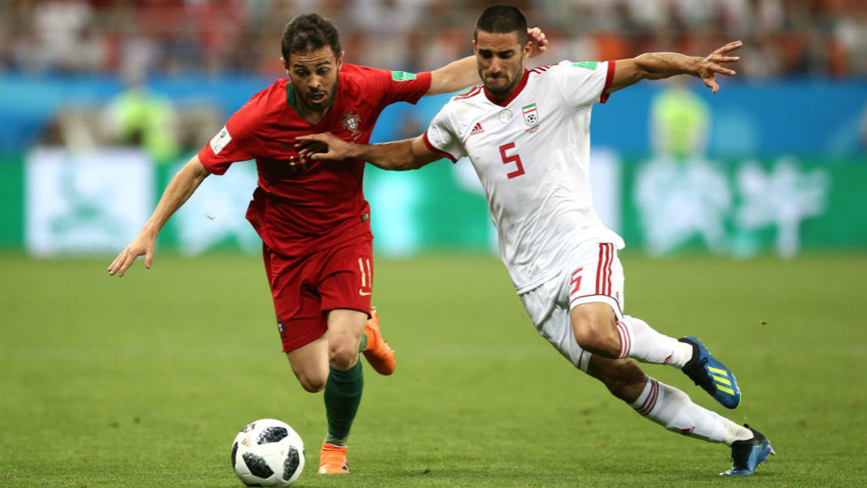 Bernardo Silva con Portugal, frente a Irán, en el Mundial.