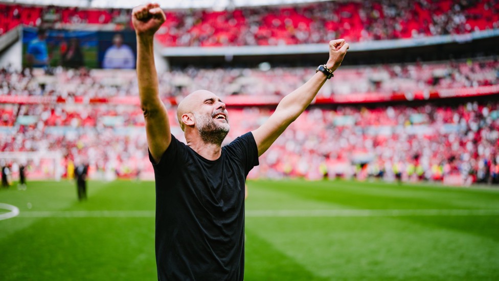 ECSTASY : Guardiola's emotions after a joyous visit to Wembley