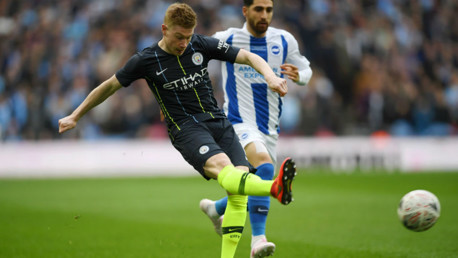CROSS PURPOSES: Kevin De Bruyne sets up City's opener with a stunning crossfield ball