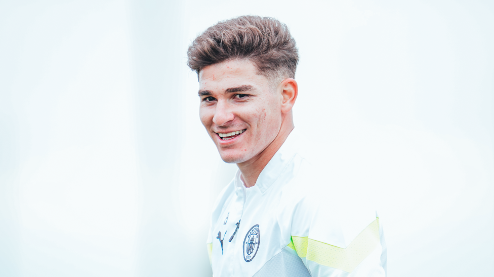 OUR ARGENTINE  : Julian Alvarez in high spirits during preparations for Istanbul.