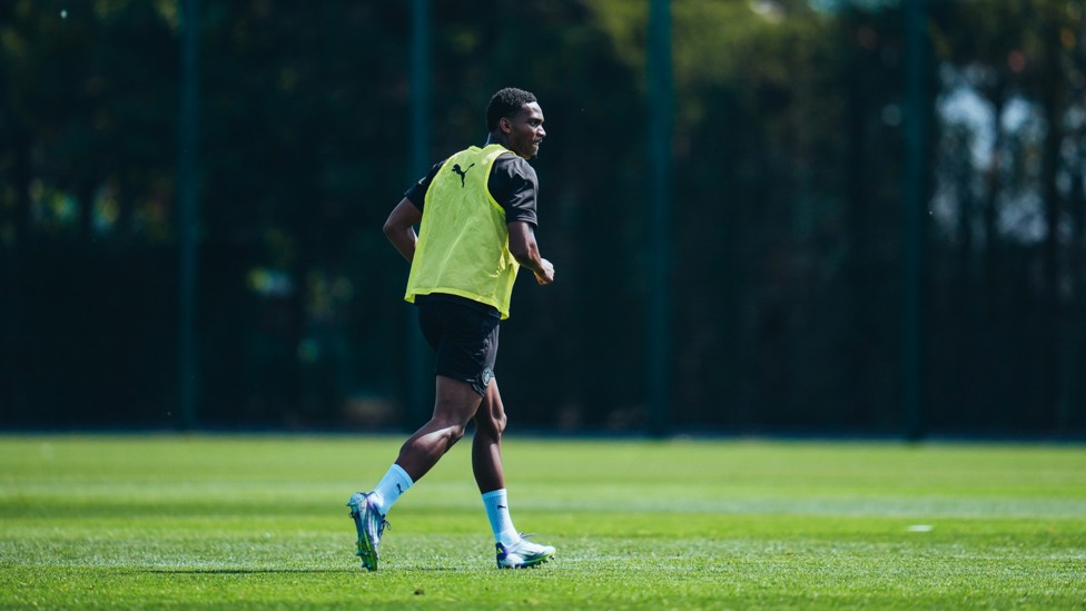 HARD WORK : Christian McFarlane finds some space in the drill.