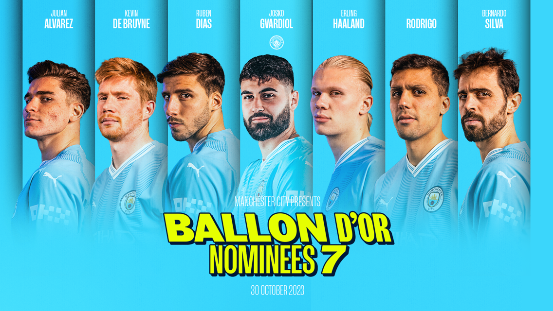 Siete jugadores del City nominados al Balón de Oro 2023