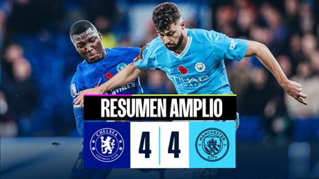 Chelsea 4-4 City: resumen amplio