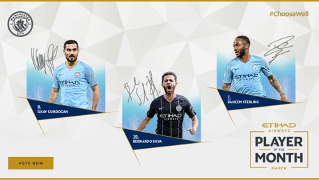 Etihad Player of the Month nominations: March