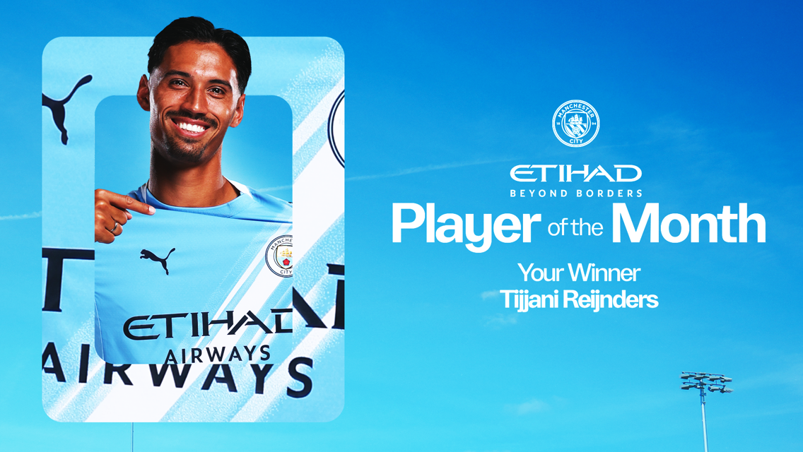 Reijnders voted Etihad Player of the Month for August