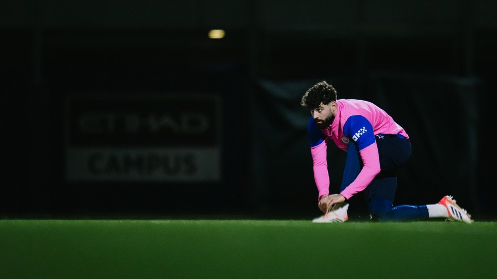 ALL TIED UP : Josko Gvardiol readies himself