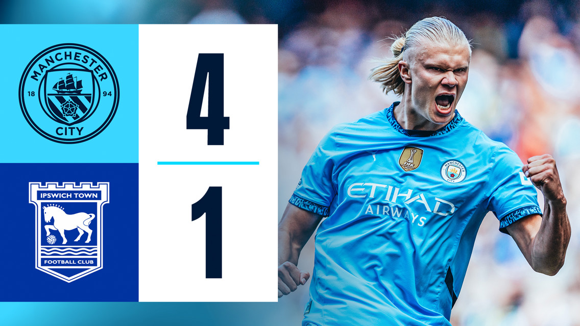 City 4-1 Ipswich Town: resumen breve