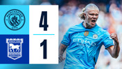 City 4-1 Ipswich Town 24/25: resumen breve