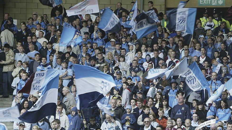 FLYING THE FLAG: The City fans show their true colours