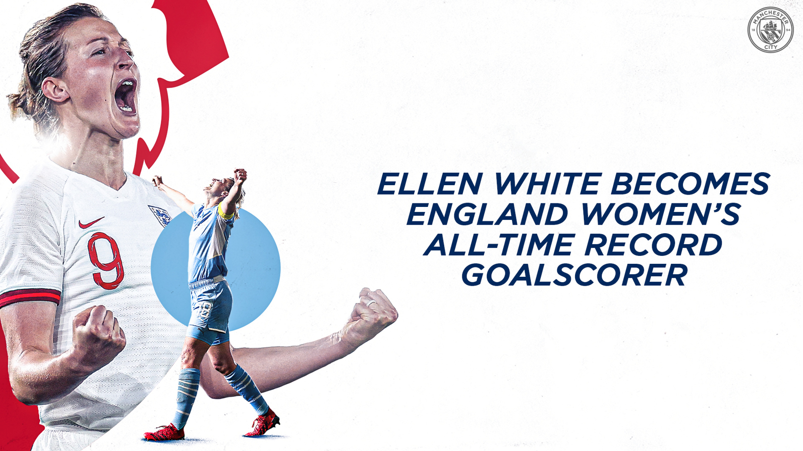 20골을 넣은 잉글랜드팀 경기에서 최다 득점자로 올라선 엘렌 화이트