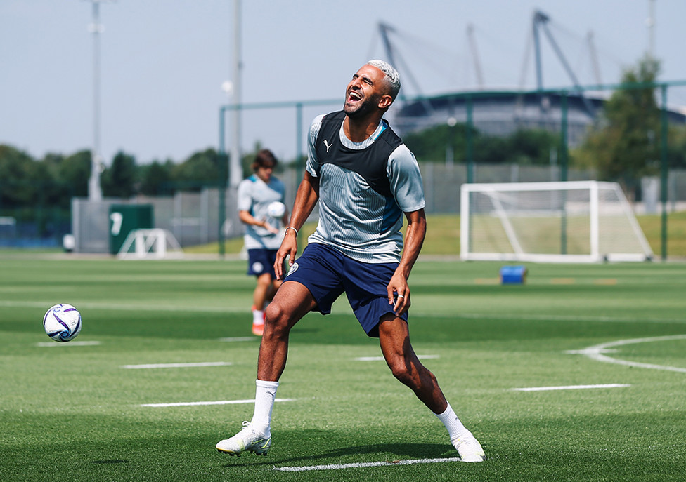 Happy days: Our Algerian playmaker in good spirits