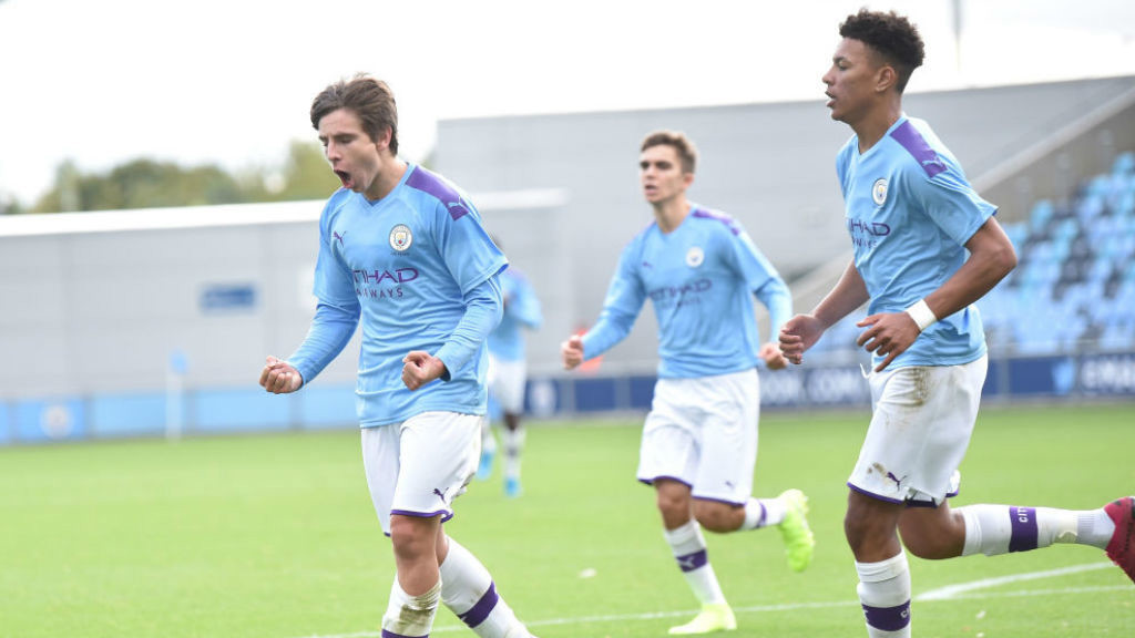 CELEBRATION TIME : Adrian Bernabe is all smiles after his goal
