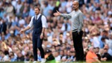 BOSSES: Guardiola and Hasenhuttl watch on.