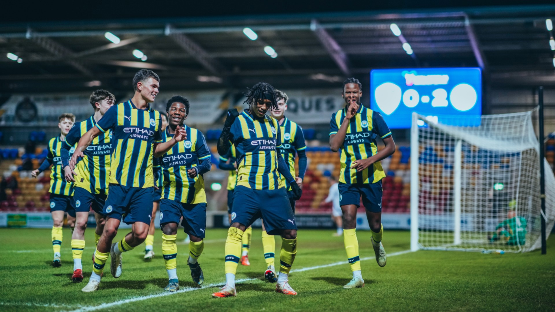 HESKEY DELIGHT : City celebrate our second goal of the evening.