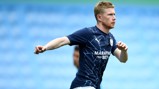 GET LOOSE: De Bruyne gets himself ready for the challenge ahead.