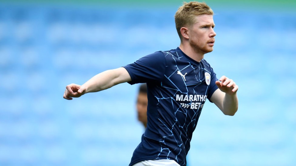 GAME FACE : De Bruyne gets himself ready for the challenge ahead.