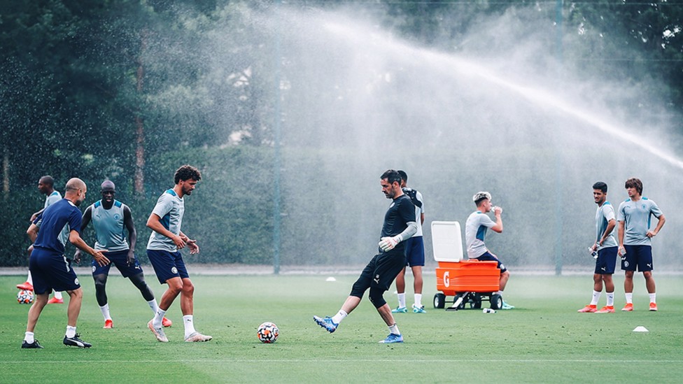SQUAD GOALS: Getting a feel for the ball ahead of the session