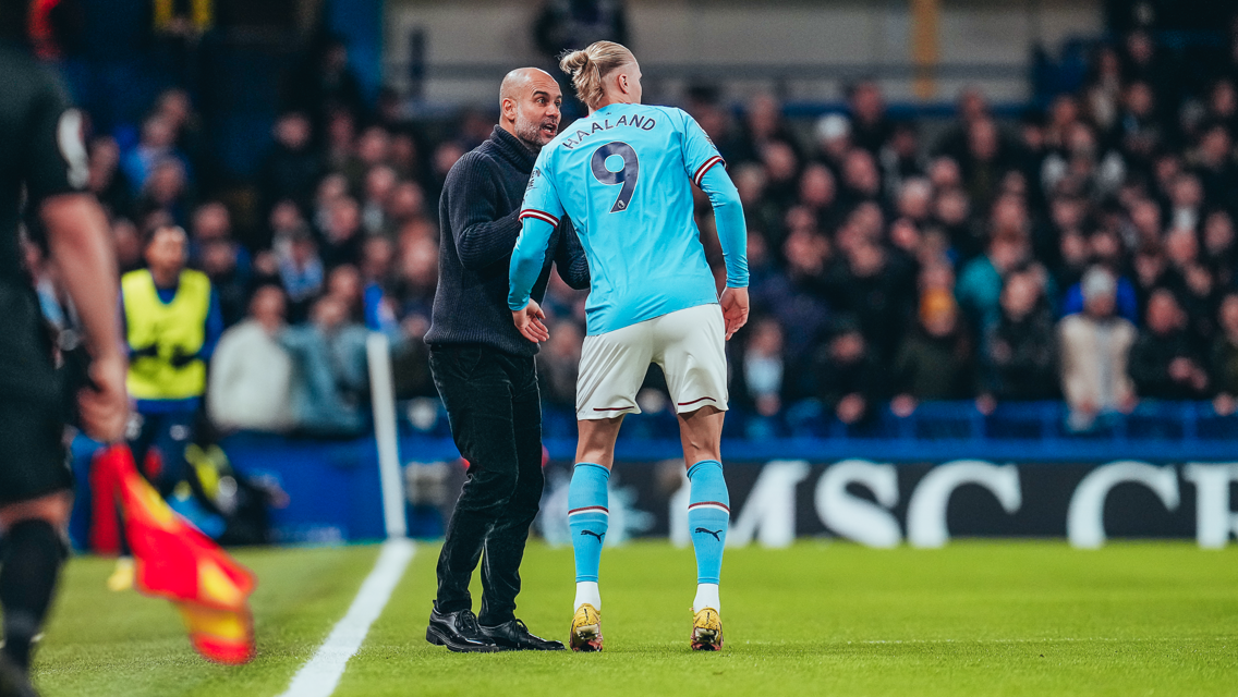 PEP TALK: Passing on instructions from the touchline.