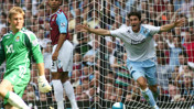 FLYING START: Rolando Bianchi pounces to put Sven-Goran Erikkson's City on the way to victory at West Ham,