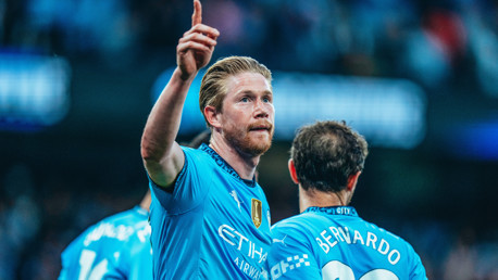 KING KEV: Celebrates the goal.