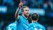 KING KEV: Celebrates the goal.