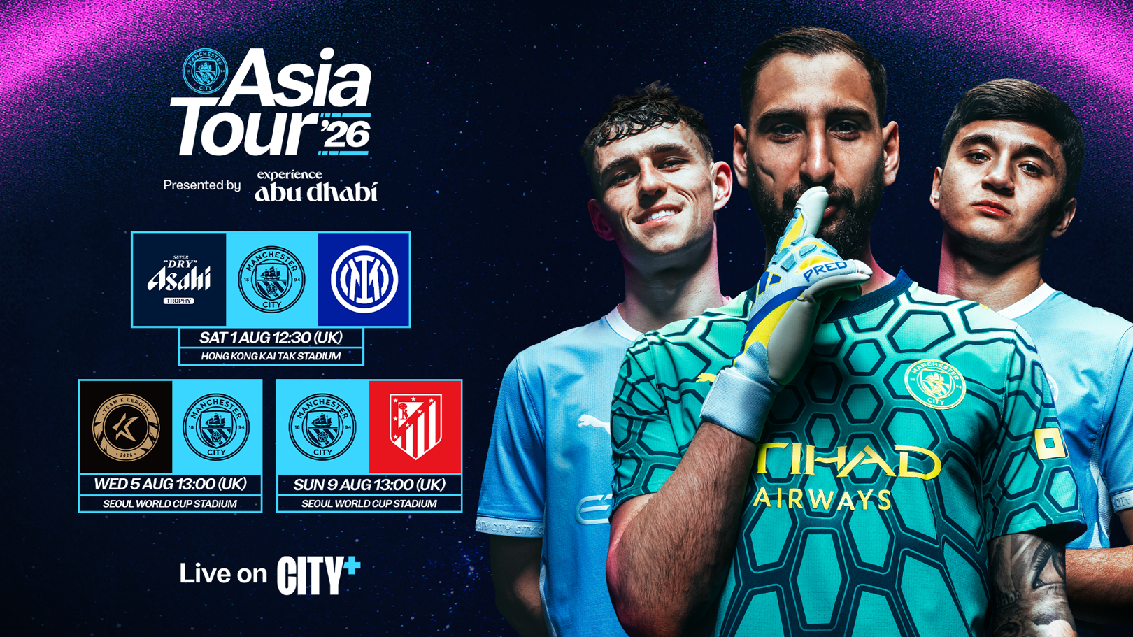 Watch our Asia Tour 2026 matches on CITY+