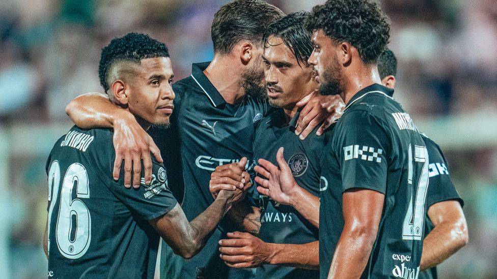 TERRIFIC TIJJANI : Feels the love after his goal.