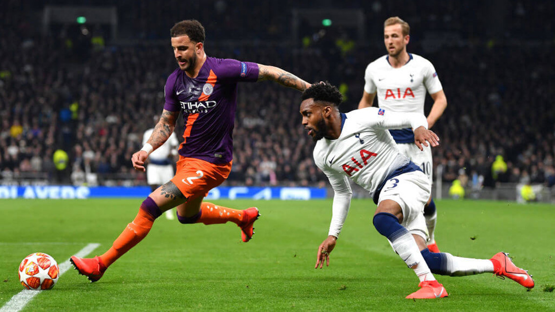 ENGLAND IN EUROPE: Kyle Walker, Danny Rose and Harry Kane were three of eight Englishmen to start the quarter-final