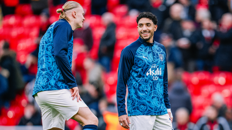 DEADLY DUO : All smiles from Haaland and Marmoush before the game.