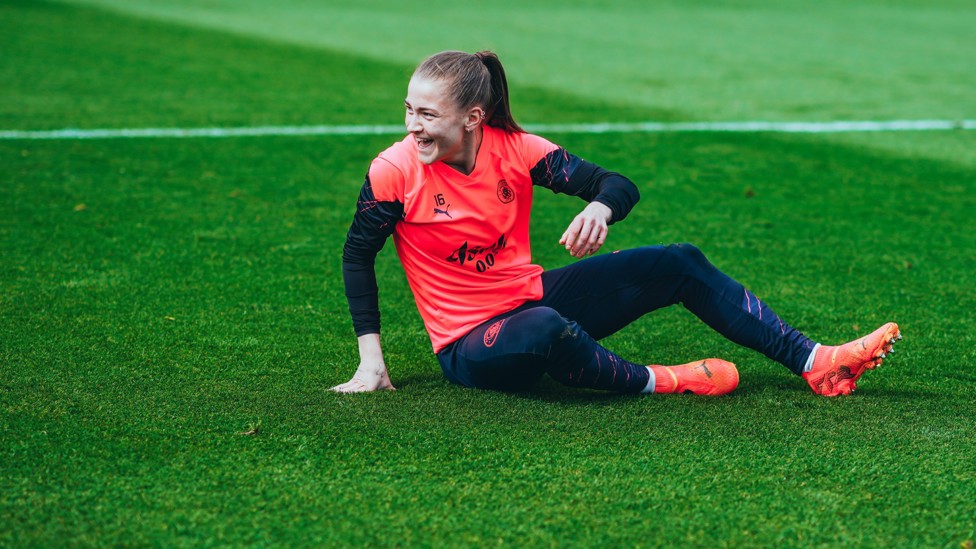 ALL SMILES : Jess Park has a laugh as she gets off the floor