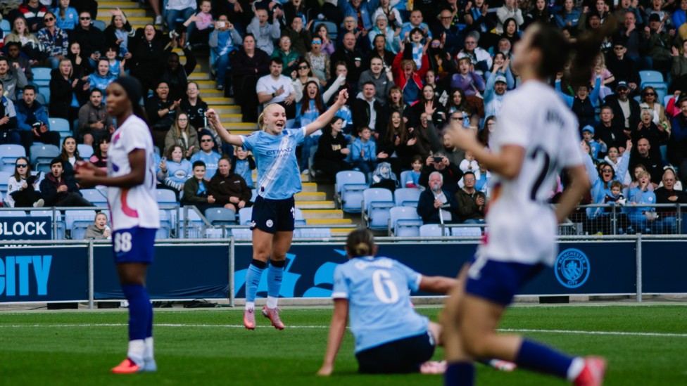 JUMP FOR JOY  : The 22-year-old celebrates.