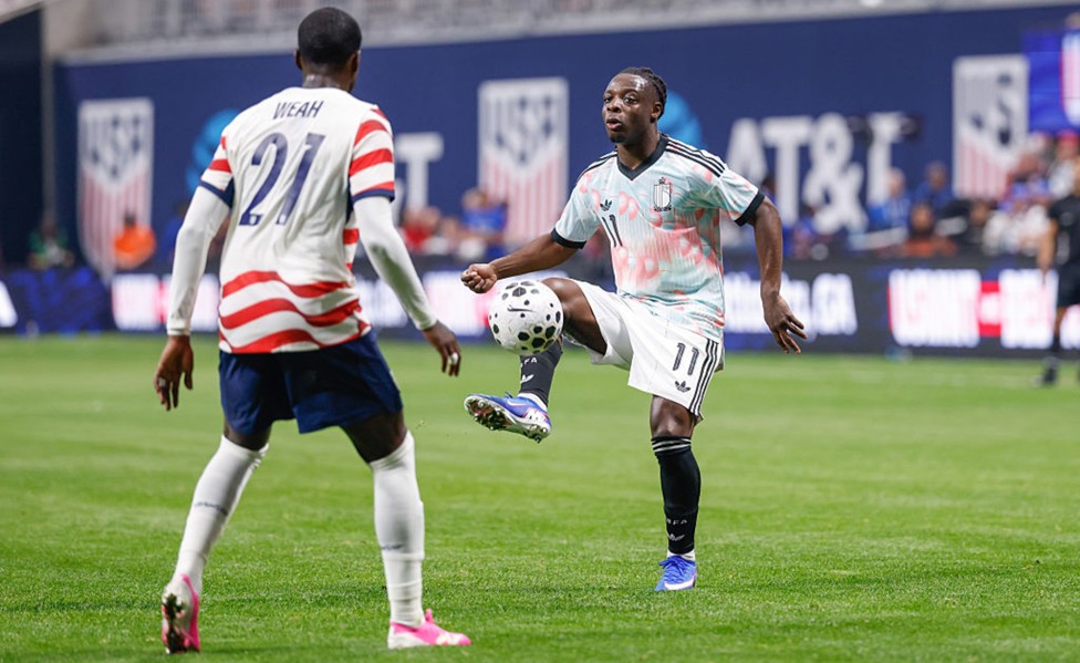 WING COMMAND: Jeremy Doku in control for Belgium against the United States.