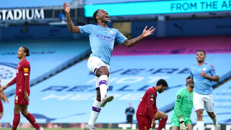 STERLING. : Igualó a Agüero como máximo goleador del City esta temporada.