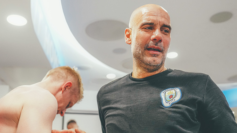 EMOTIONAL : The boss reflects on another special day for Manchester City