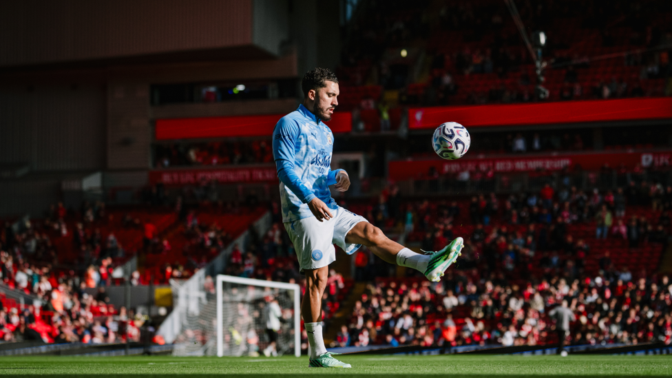 BALL WORK : Final touches ahead of kick-off.