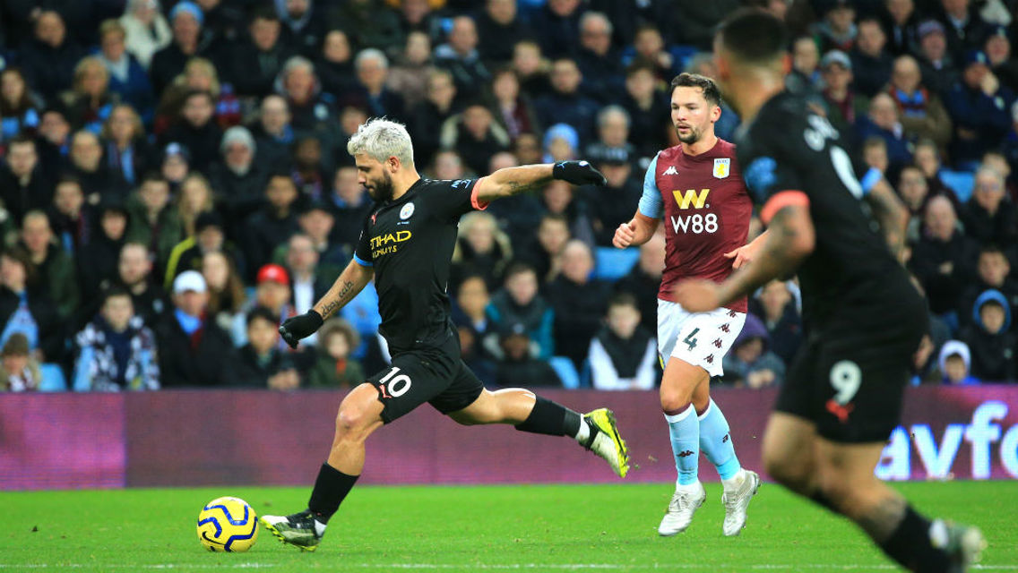 LETHAL WEAPON: Sergio Aguero lets fly for City's third goal