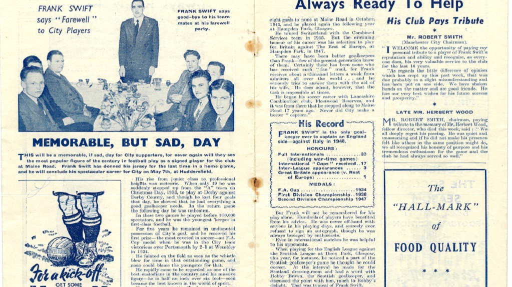 FAREWELL, BIG MAN : Frank Swift feature