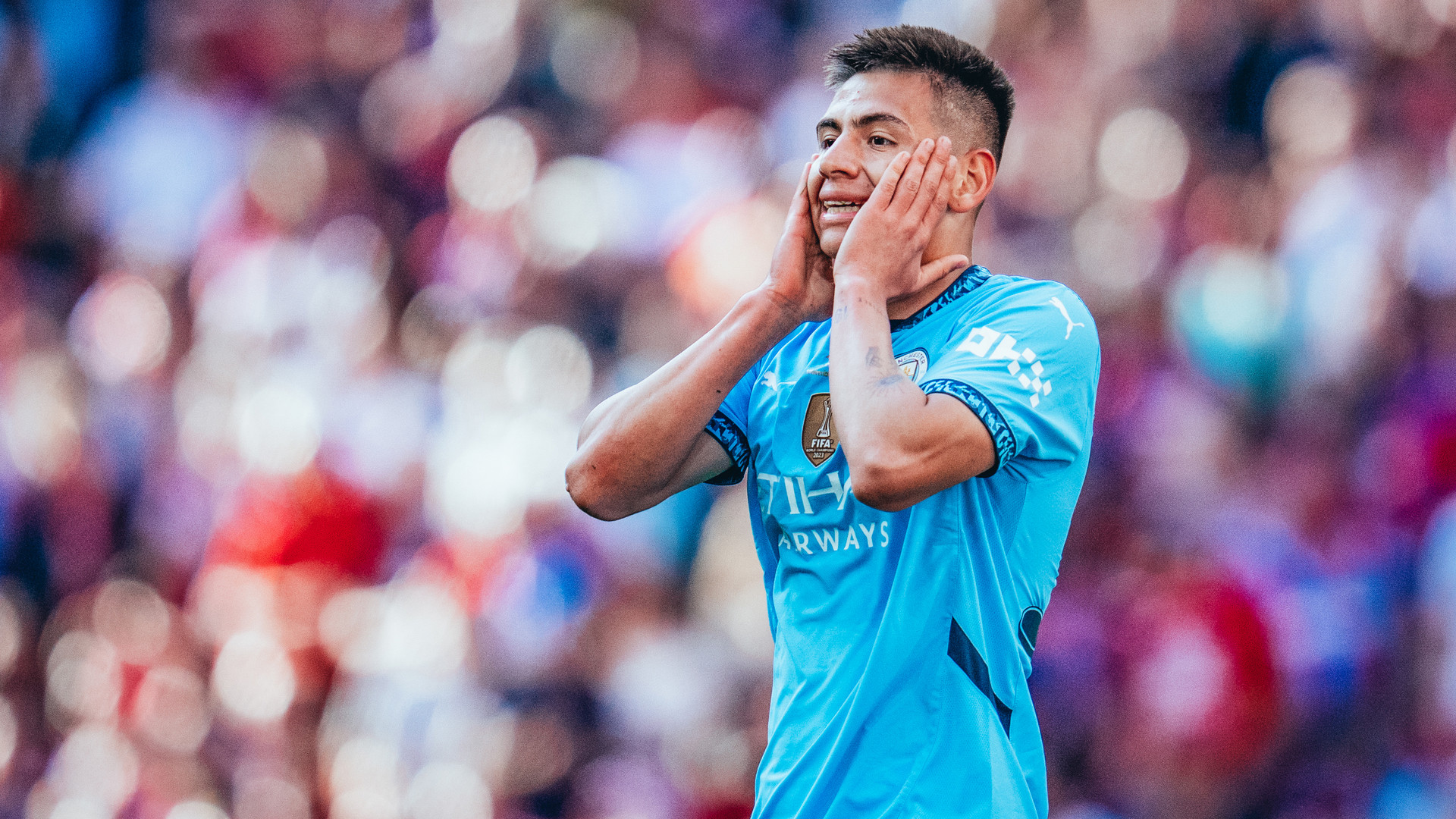 SO CLOSE: Substitute Claudio Echeverri almost levelled on what was his first City appearance.