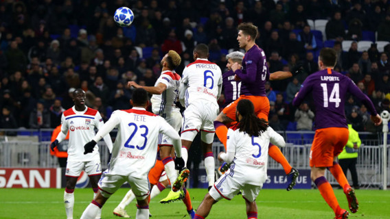 RISE AND SHINE: Sergio Aguero heads home City's second goal