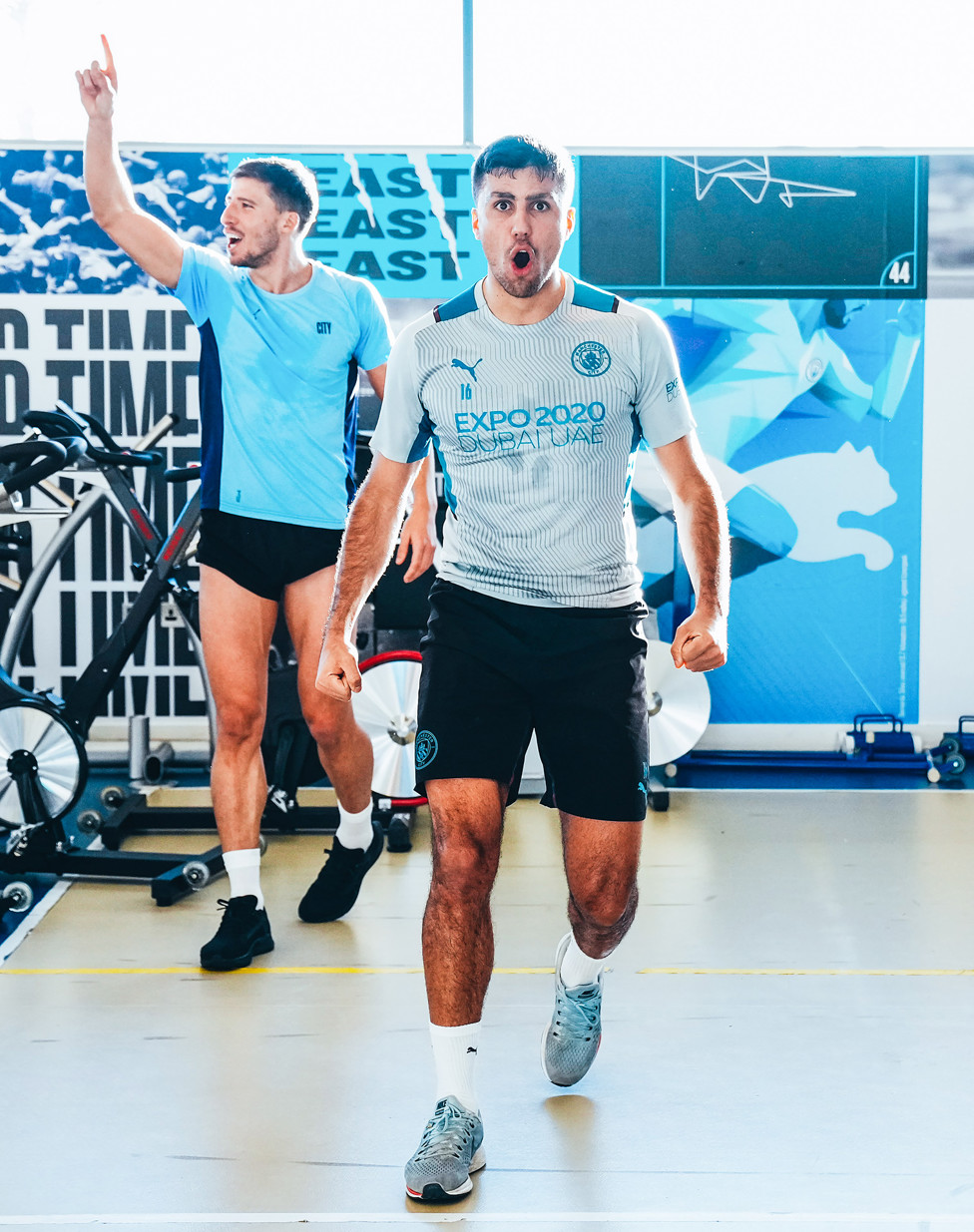 ROAR POWER: Ruben Dias and Rodrigo sound the victory salute!