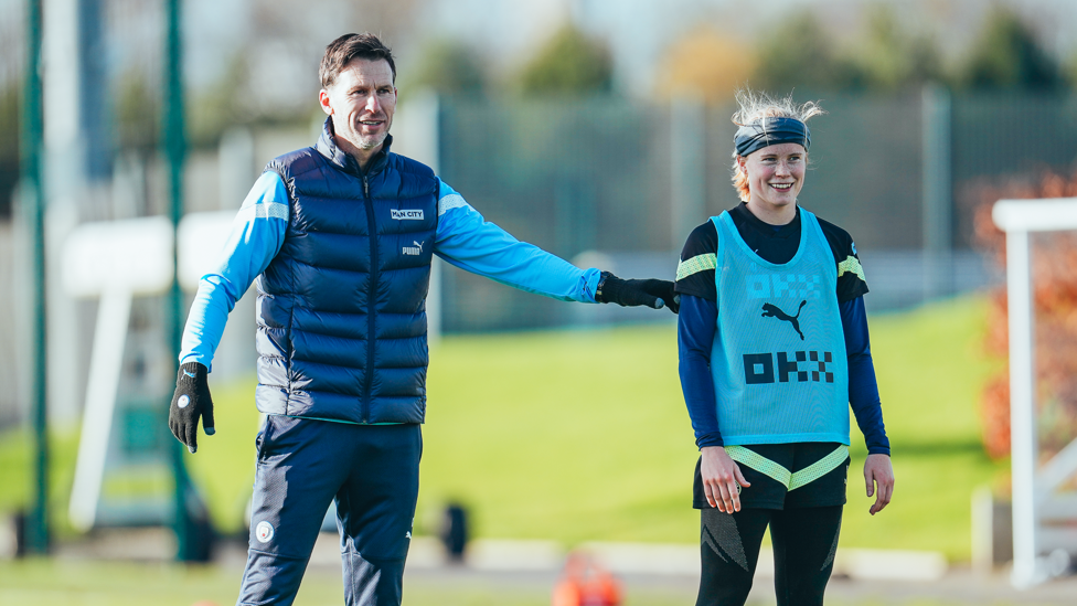 EYES ON THE PRIZE: Boss Gareth Taylor and Julie Blakstad prepare for the next drill