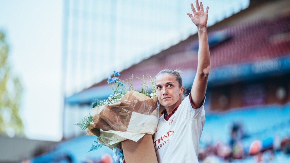 GOODBYE : Angeldahl waves to the City fans after her final game for the Club against Aston Villa in May 2024