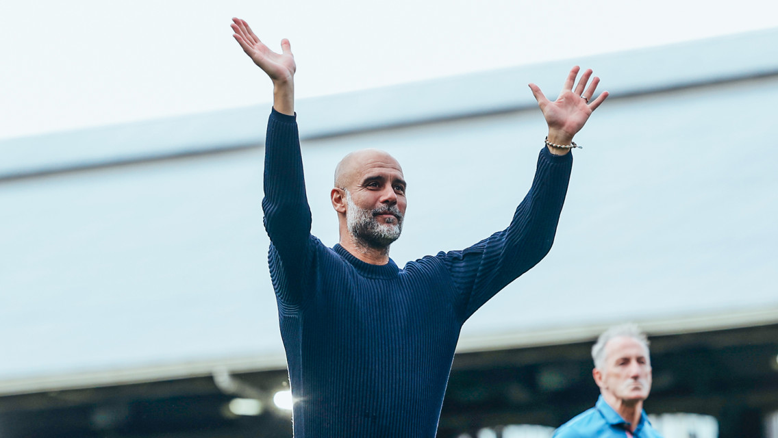 THE BOSS: Applauds the travelling fans.
