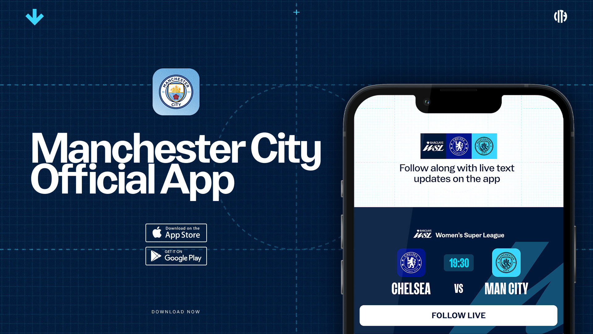 Official App How to follow Chelsea v City on our official app