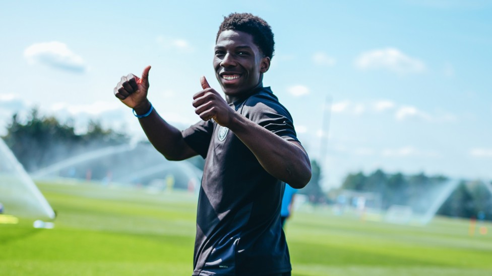 THUMBS UP : Ryan McAidoo enjoying the session. 