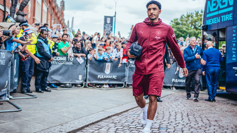 MARMOUCH MARCH : Omar strides into Craven Cottage.