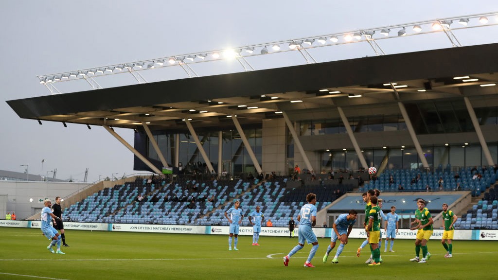 STRIKE ONE: Riyad Mahrez fires home his first-half free-kick